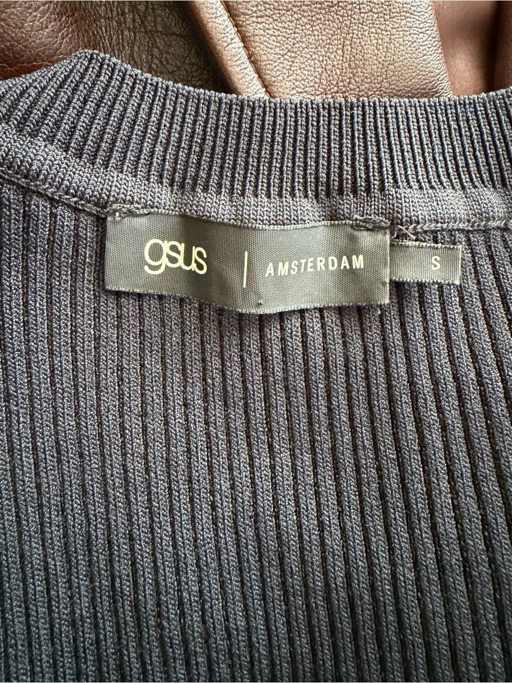 GSUS Amsterdam Black Ribbed Knit Midi Dress - Picture 7 of 10